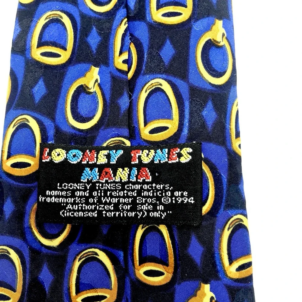 ✅Looney Tunes Taz Necktie Blue 90s Mania Silk #️⃣0030